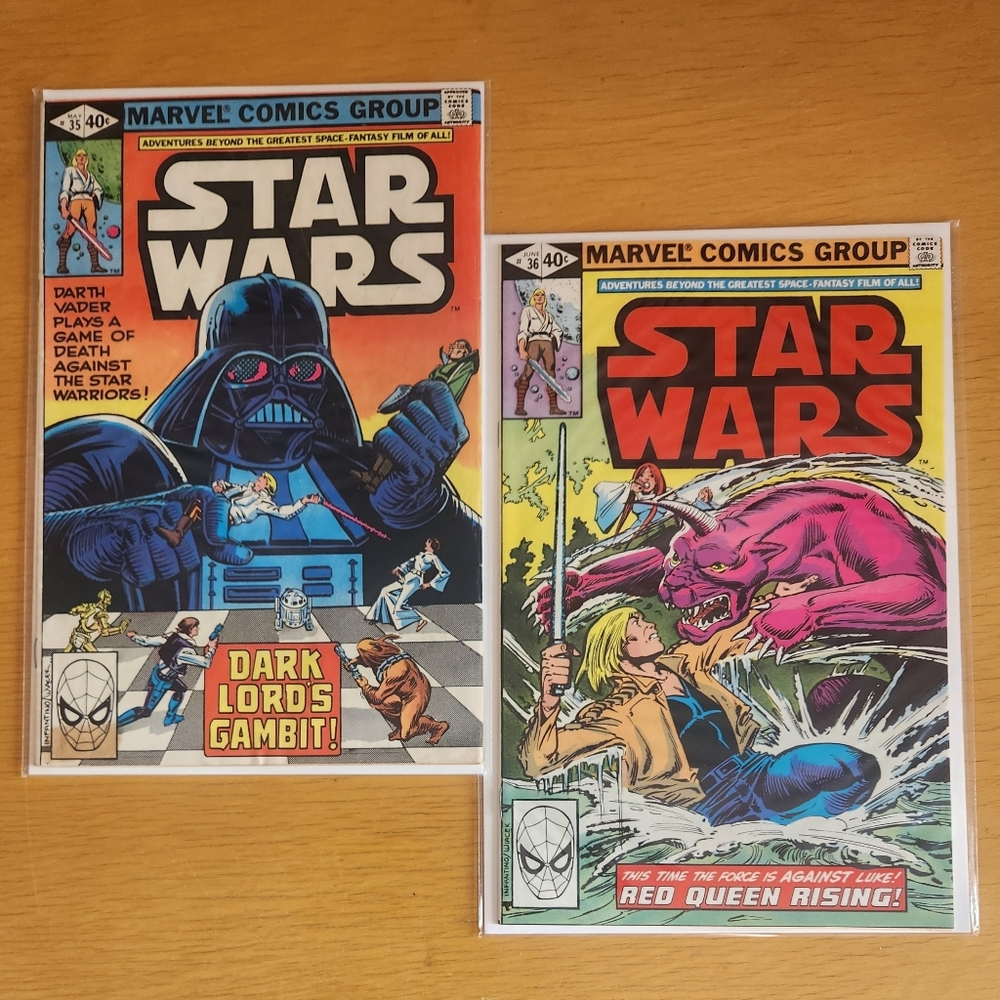 Star Wars #35 & #36, 1980s Marvel comic books (Lot of 2)